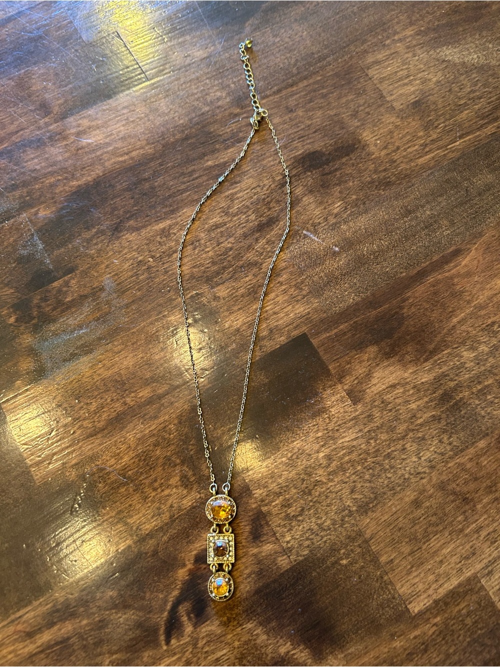 Premier Designs Gold-Tone Necklace with Yellow Stones